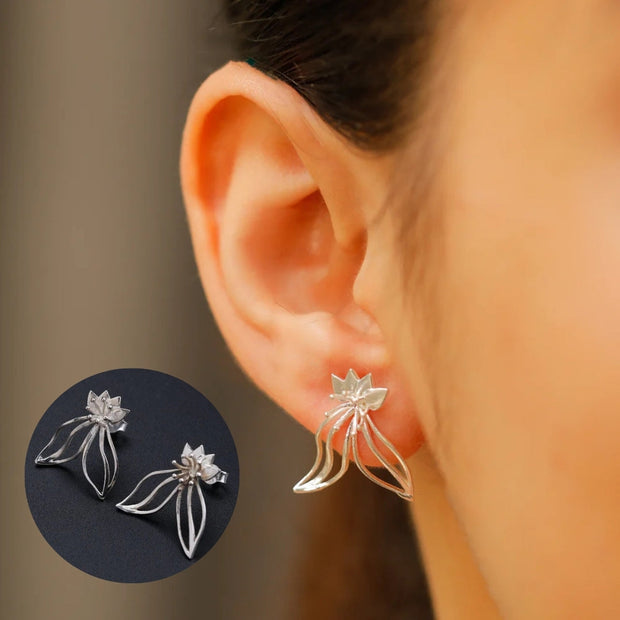Ohrhänger mit eleganten Saxifraga-Blumenmotiven