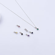 Set de pendentifs arc-en-ciel en zircon cubique et argent sterling 92,5 ̧