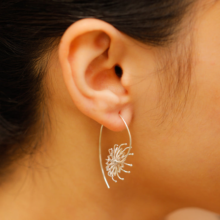 Elegant Bramhakamal Flower Earrings for a Nature-Inspired Look