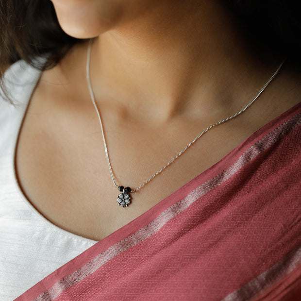 Elegance in Silver: Jaswandi Mangalsutra Chain